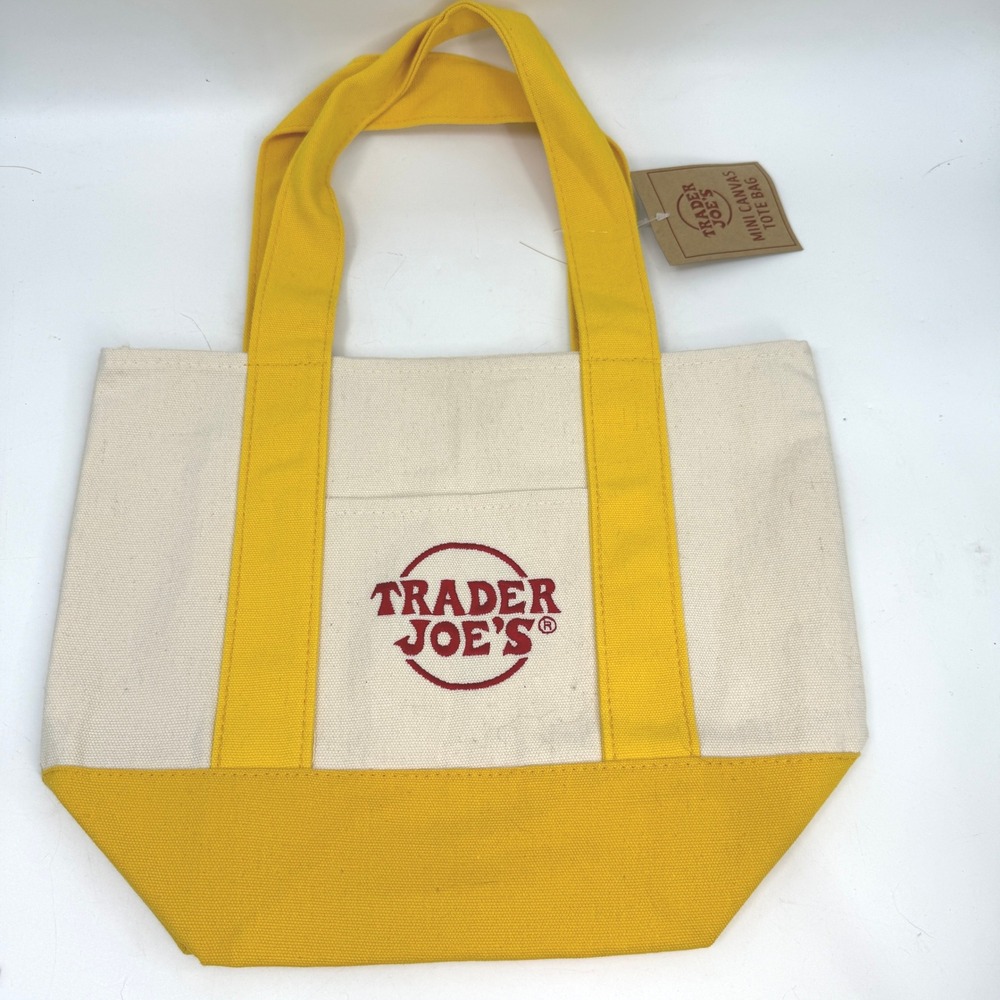 Trader Joes Mini Canvas Tote OS Yellow Holiday 2025 Viral Gorpcore Minimalist